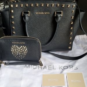 Michael Kors Selma Stud Medium With Matching Wallet